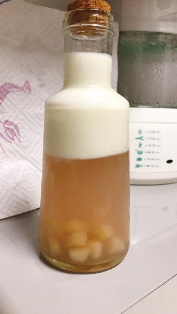 高颜值，0⃣️难度，白桃乌龙茶撞奶（冰粉的花式吃法）