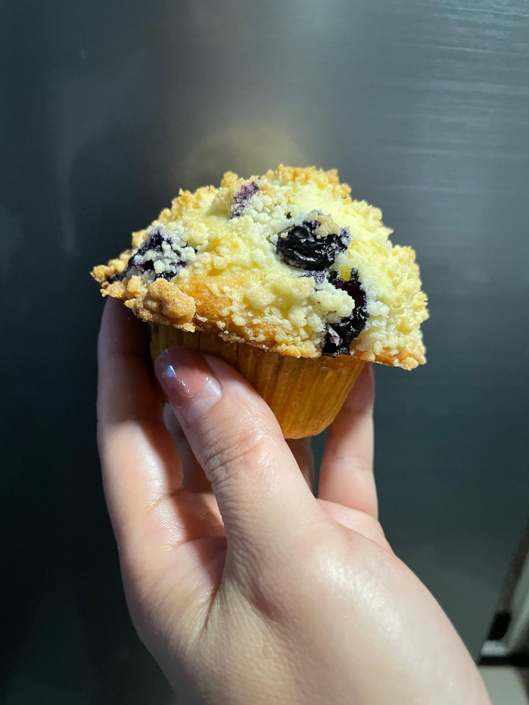 【萌萌大蘑菇头】酥粒蓝莓麦芬