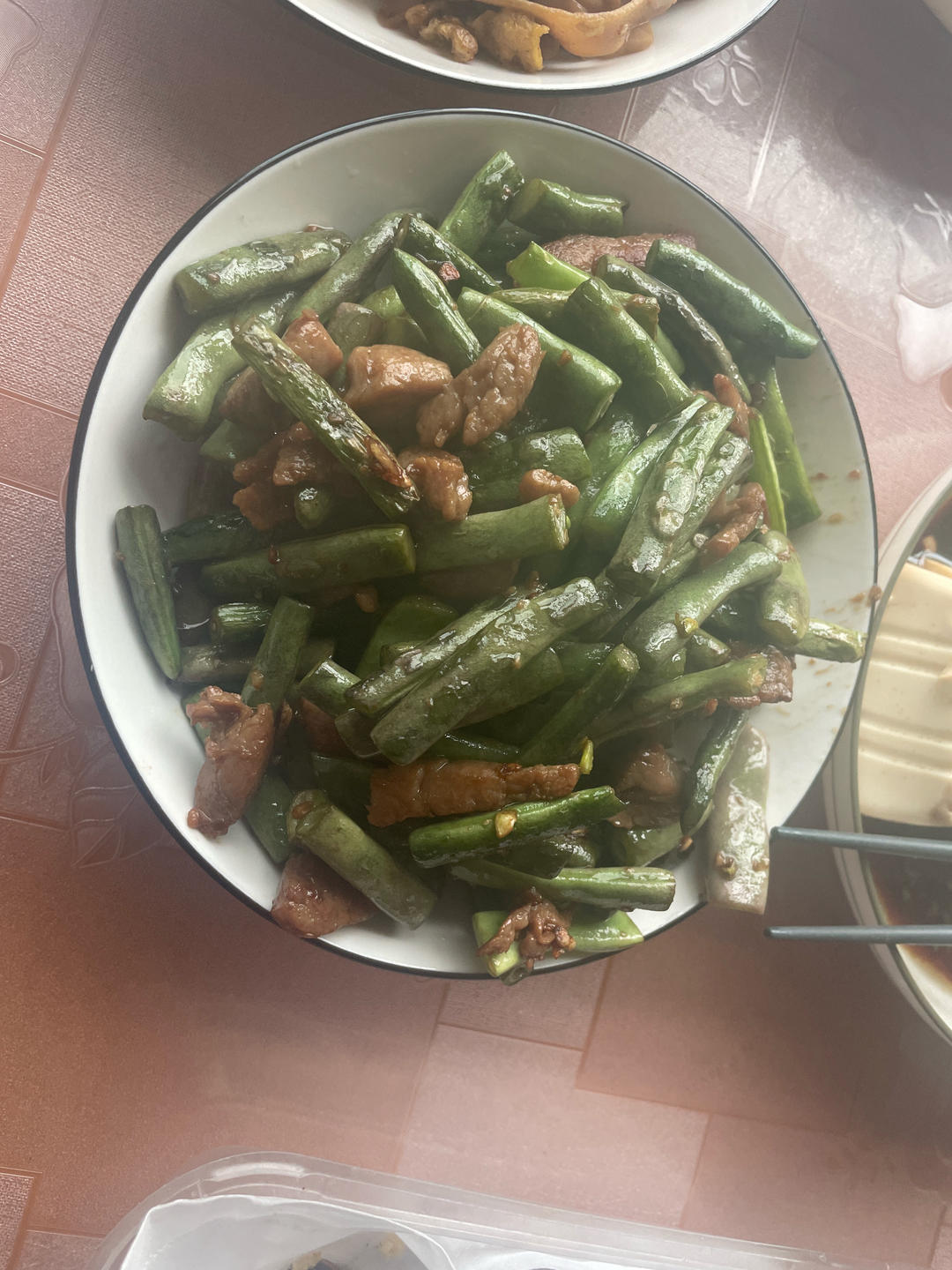 瘦肉炒紫豆角