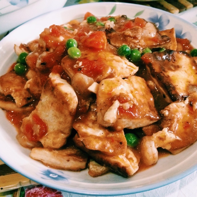 鲜虾番茄豆腐