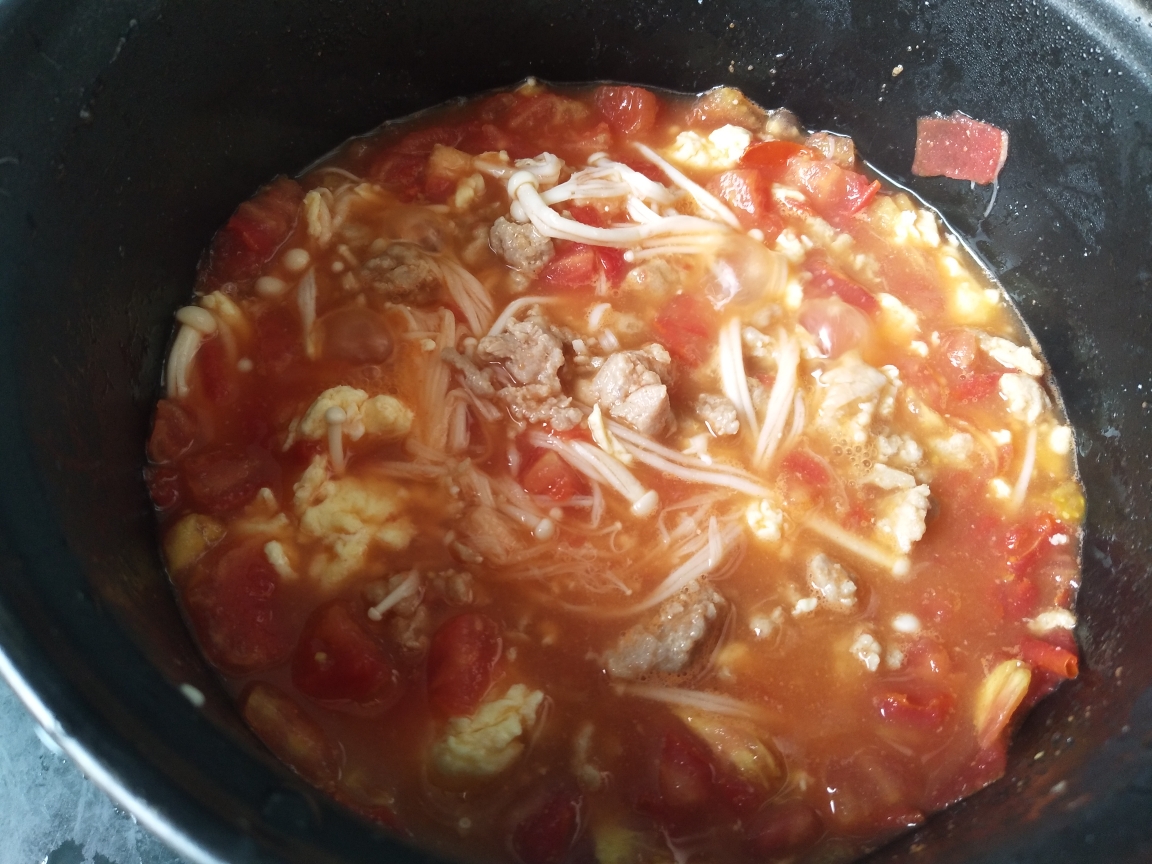 美味番茄金针菇炒蛋的做法 步骤10