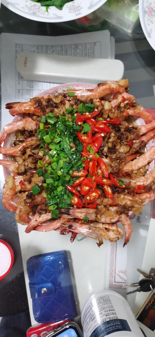 0失败的蒜茸酱粉丝蒸虾🦐🦐🦐（蒜茸酱衍生菜谱）