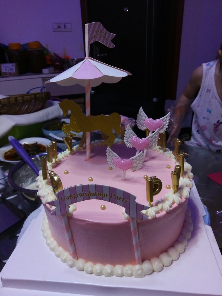粉色木马奶油蛋糕（最后有干货）