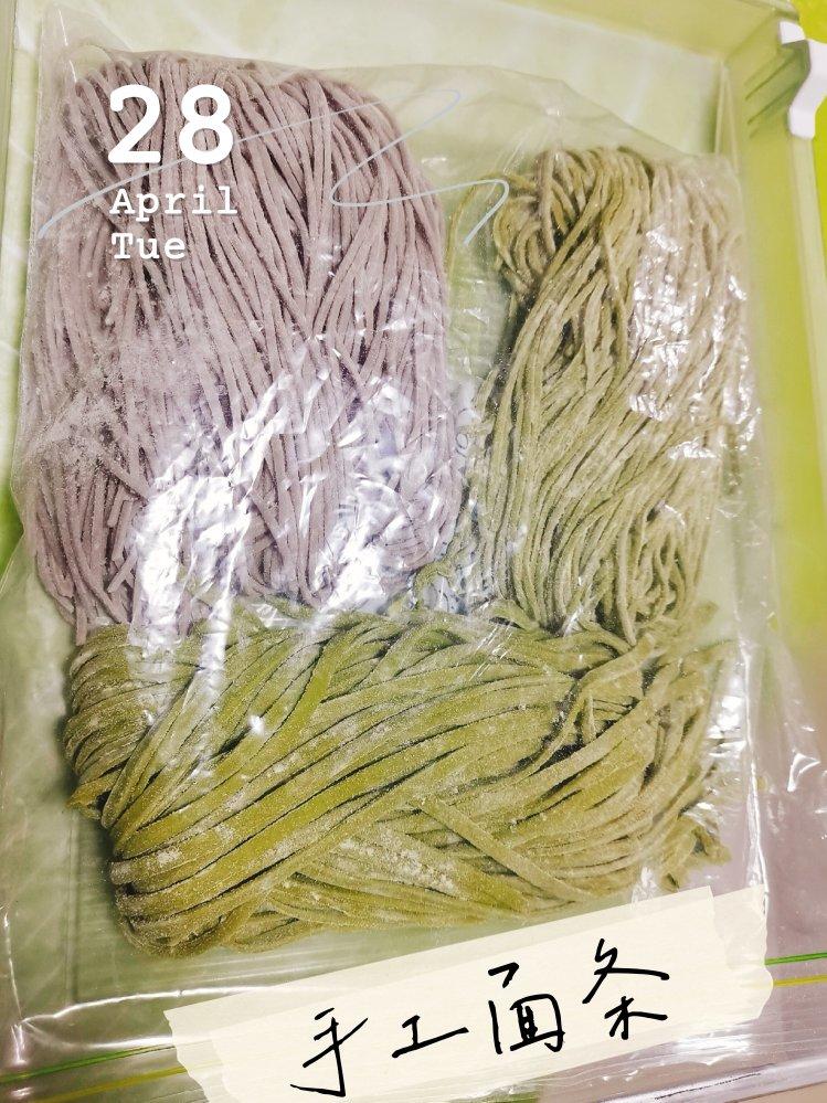 自制手工面条（色粉和果泥测试）