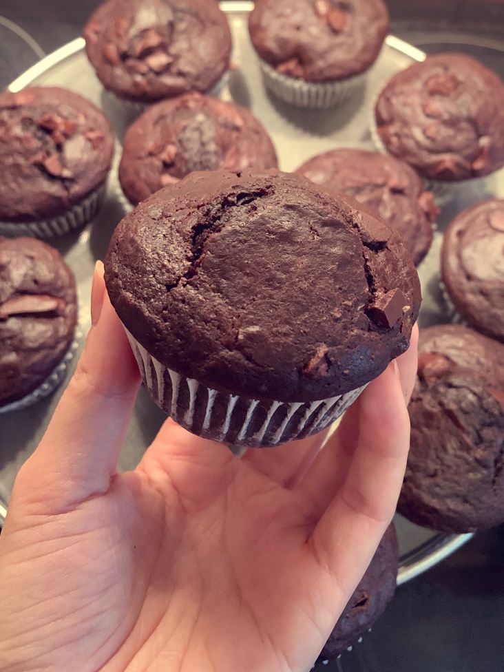 湿润松软巧克力豆麦芬chocolate muffins的做法