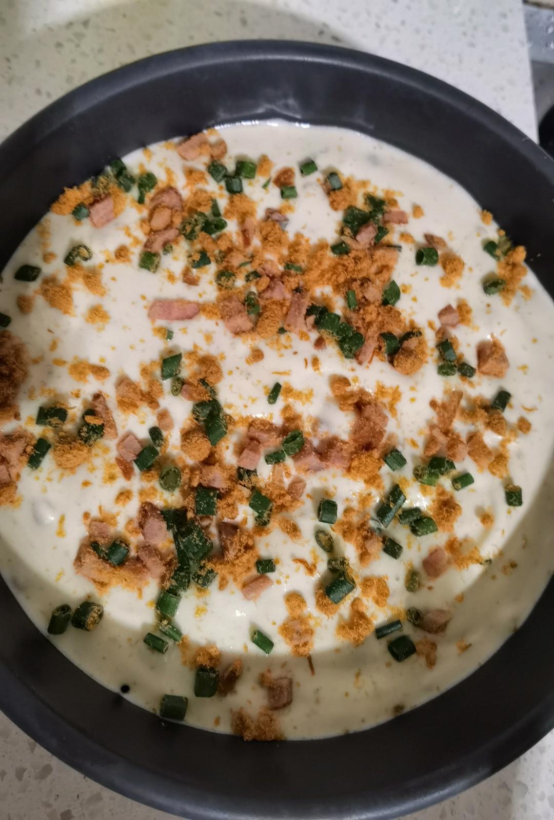 好吃不腻丨口感丰富丨香葱肉松戚风蛋糕