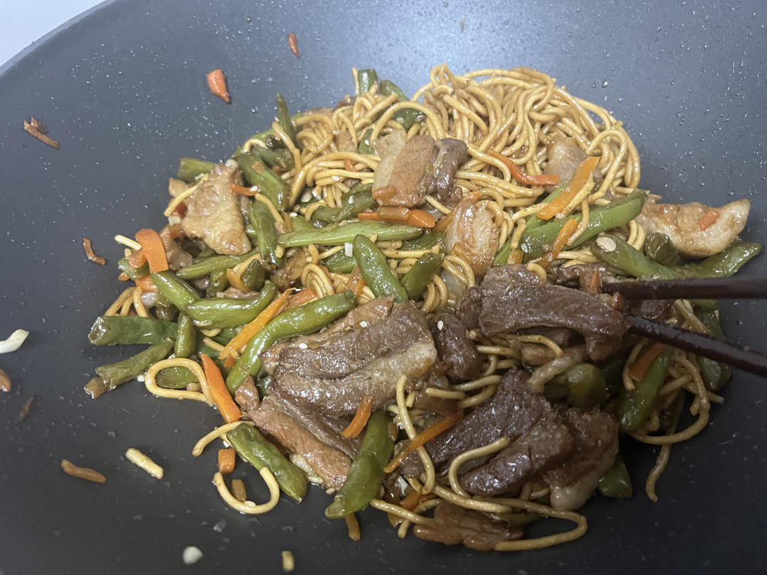 地道老北京扁豆焖面 豆角焖面 太好吃小心吃撑哦