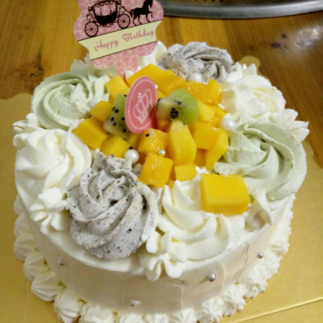 【零失败】不会裱花没关系的水果裸蛋糕 芒果裸蛋糕 完美戚风胚