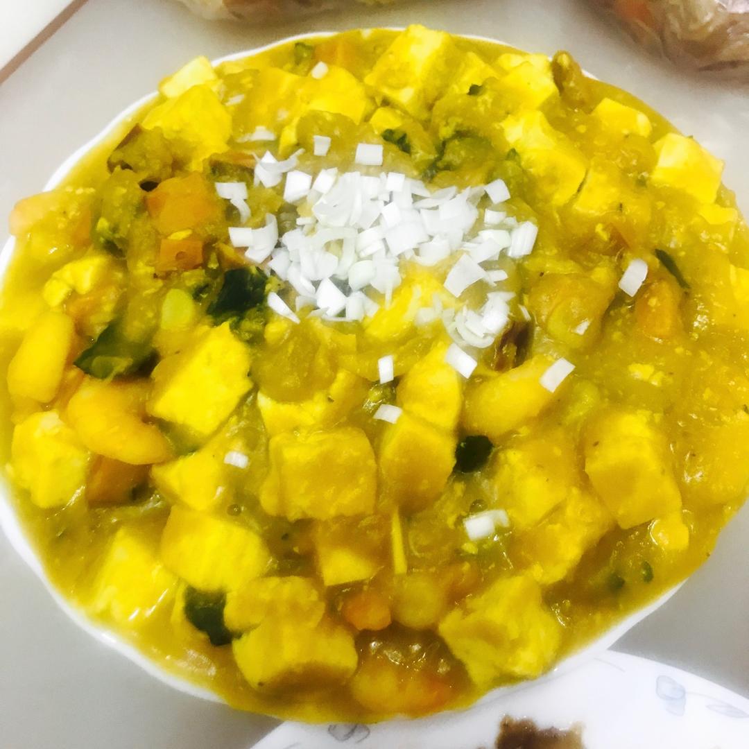 海鲜豆腐南瓜炖