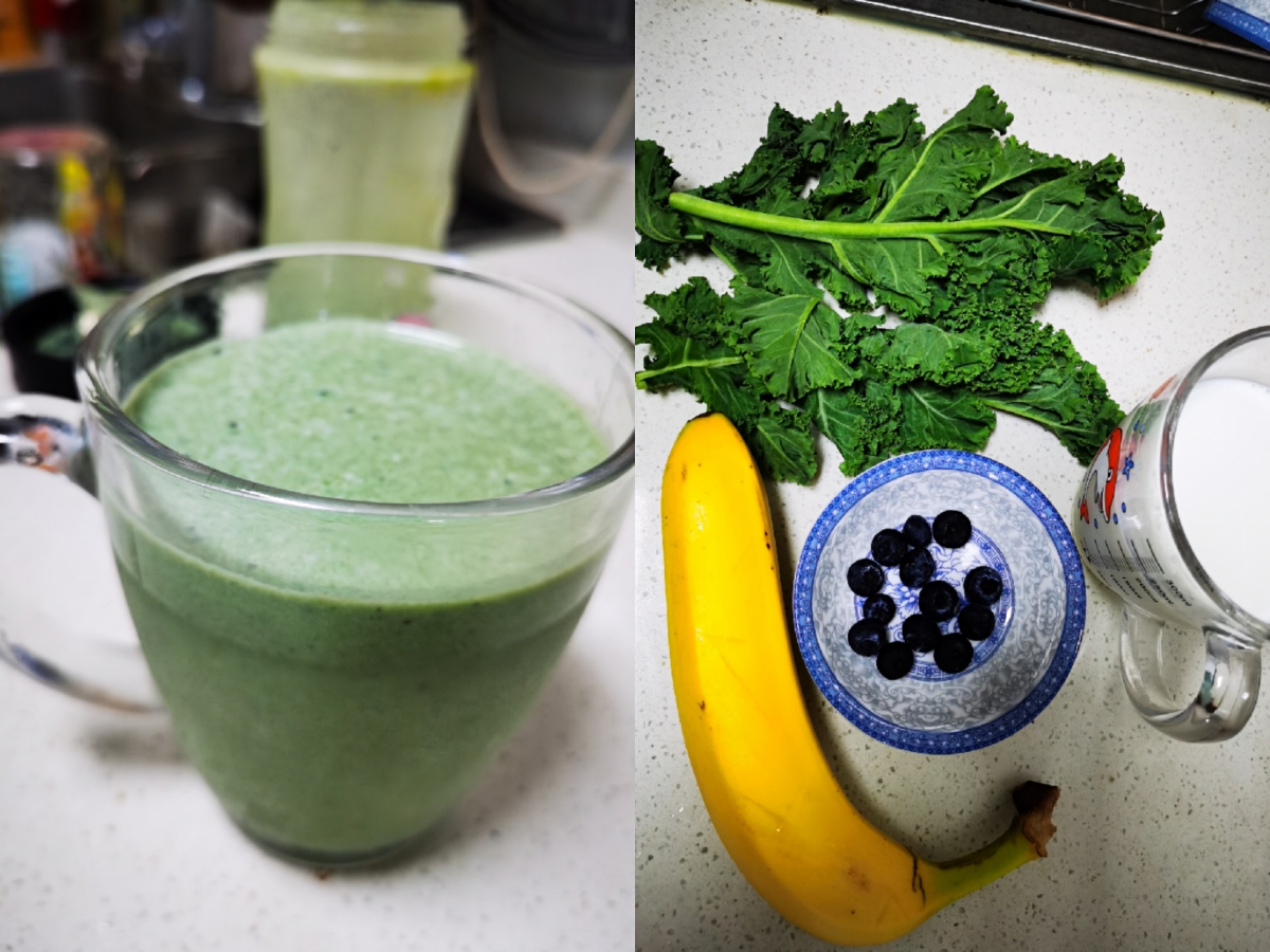 羽衣甘蓝香蕉健康果蔬汁的做法 步骤1