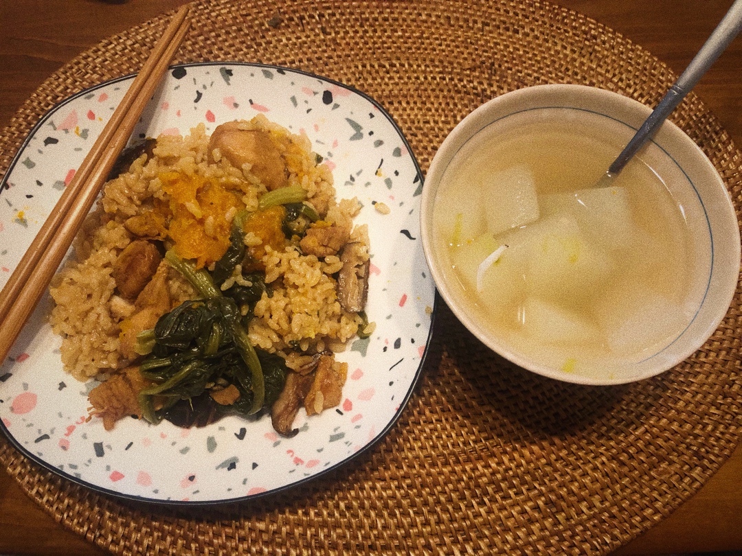 电饭煲南瓜鸡肉焗饭