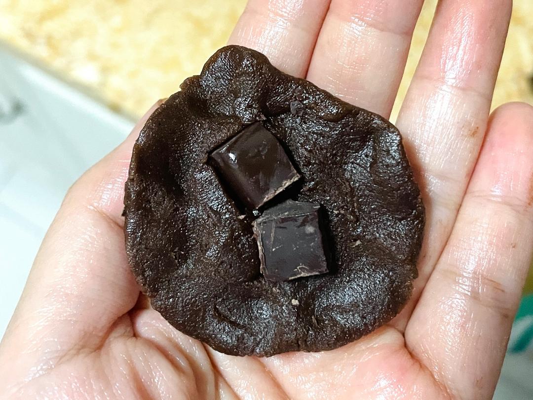 流心可可豆巧克力软曲奇的做法 步骤5