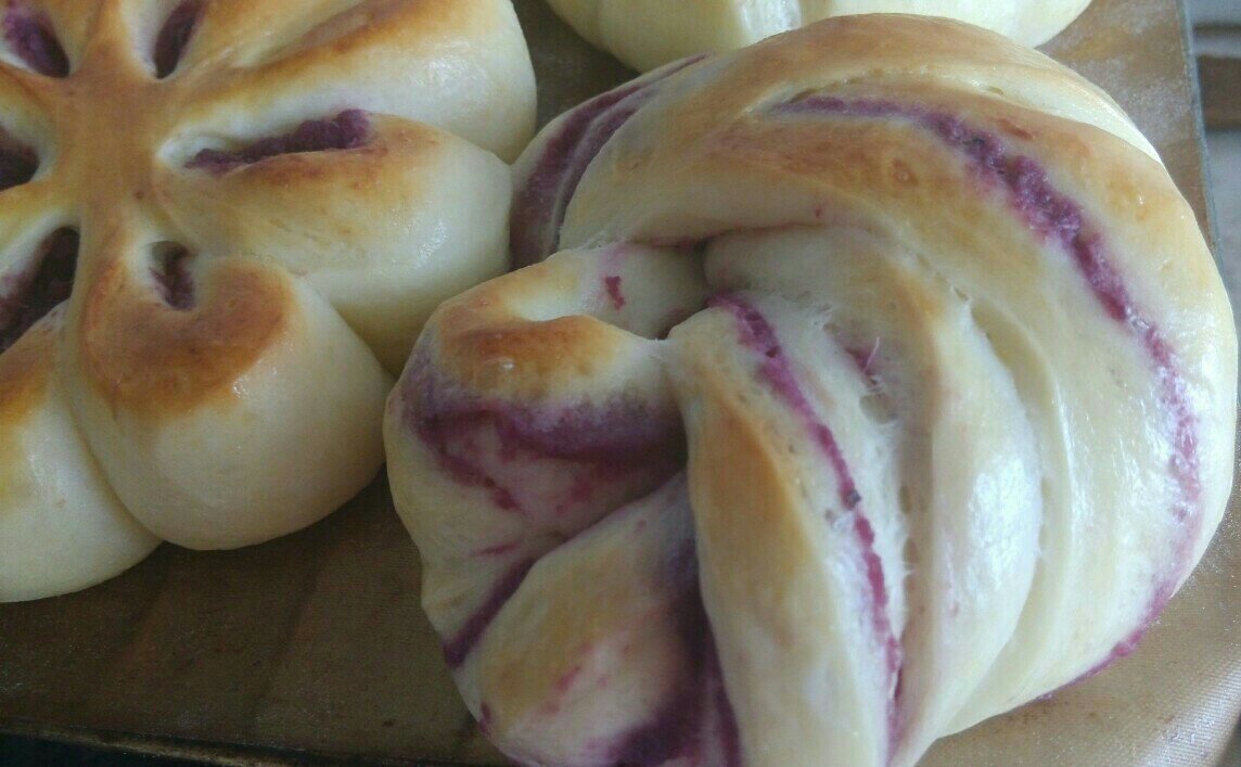 酸奶紫薯花式面包的做法