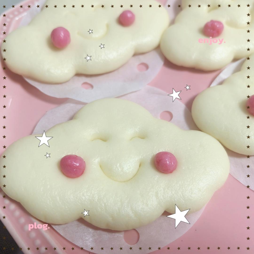 卡通造型馒头 蒸奶香小馒头 云朵馒头（适合一岁以上婴幼儿辅食）花样馒头增进宝宝食欲