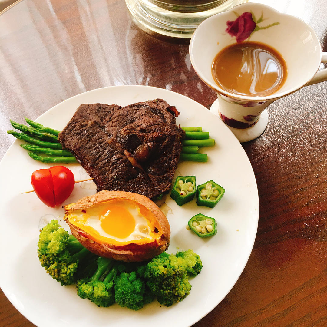 健康早餐--红薯烤蛋