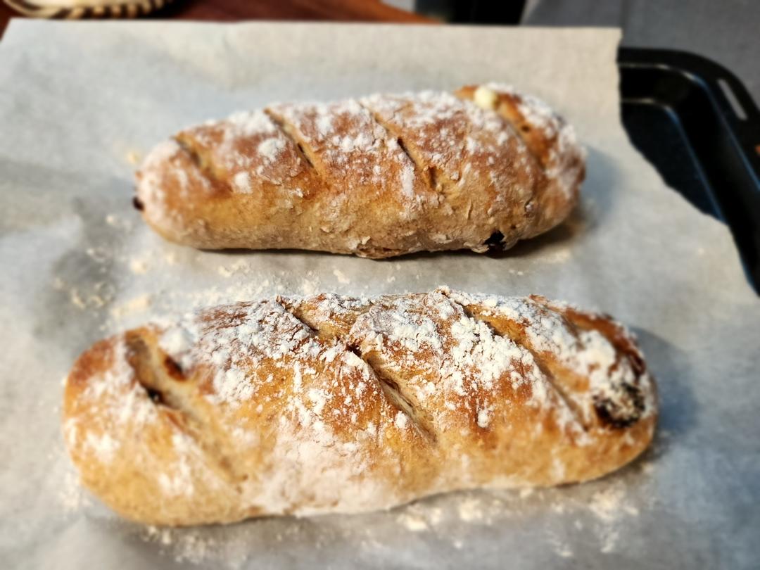 🥖黑芝麻蔓越莓面包｜无油糖无需揉面🉑