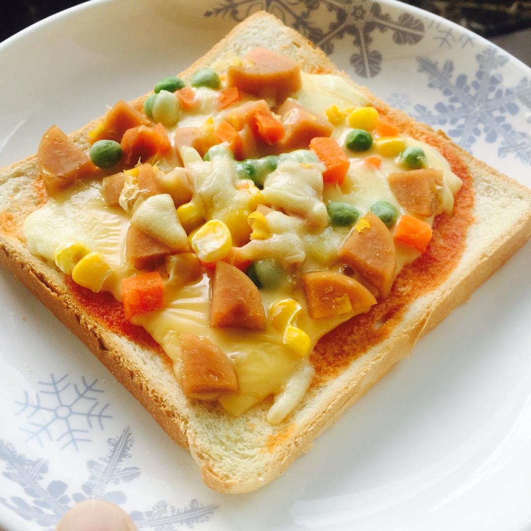 简易吐司披萨，早点夜宵