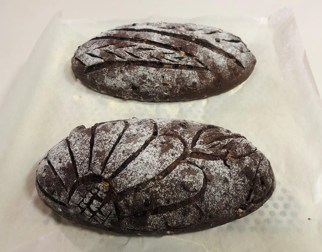 香蕉巧克力核桃软欧~无油无糖