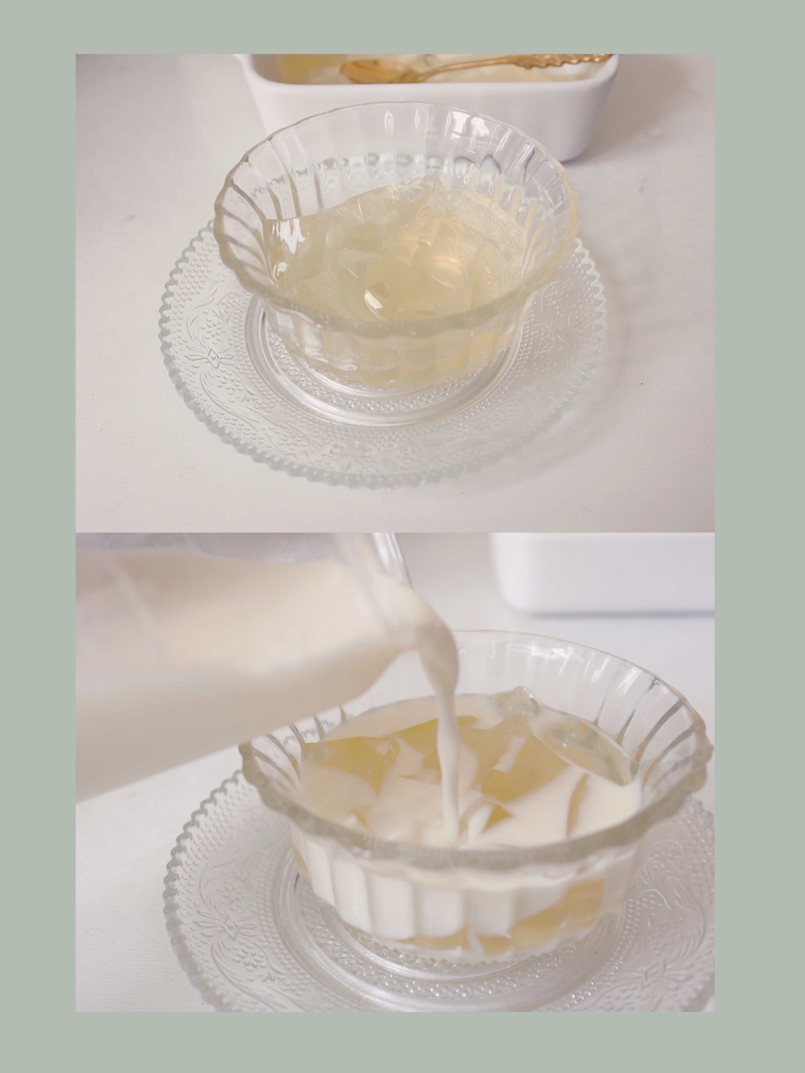 【北鼎养生壶食谱】蜜桃乌龙茶冻撞奶的做法 步骤7