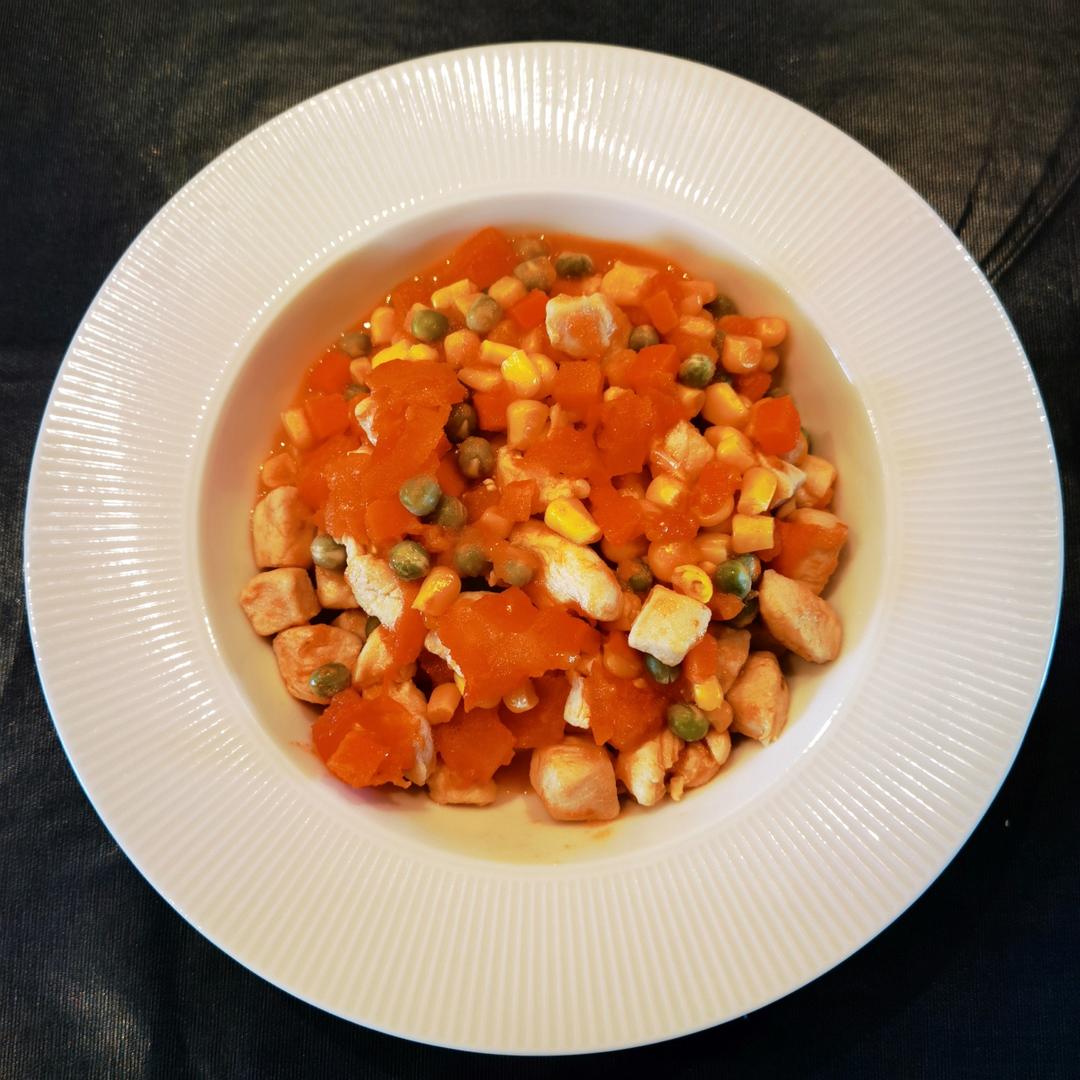 （减脂餐）拯救厨艺小白，零难度西红柿杂菜鸡腿肉丁