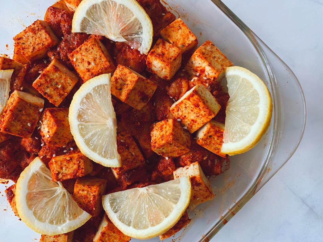 泰式热辣烤藕虾豆腐沙拉【北鼎烤箱菜谱】