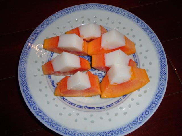 木瓜杏仁冻