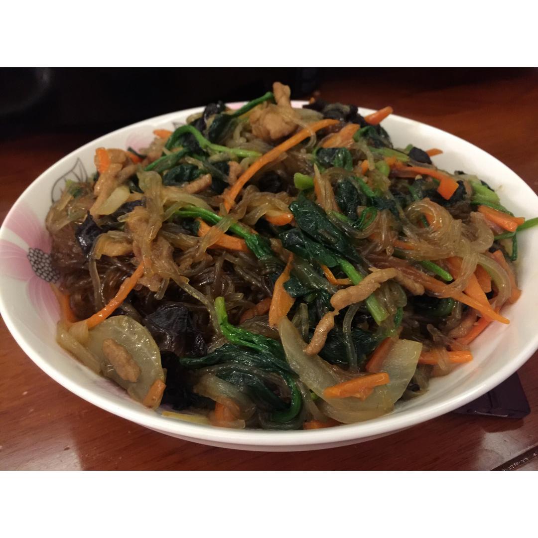 韩式粉丝炒杂菜 Korean Style Glass Noodles with Vegetables