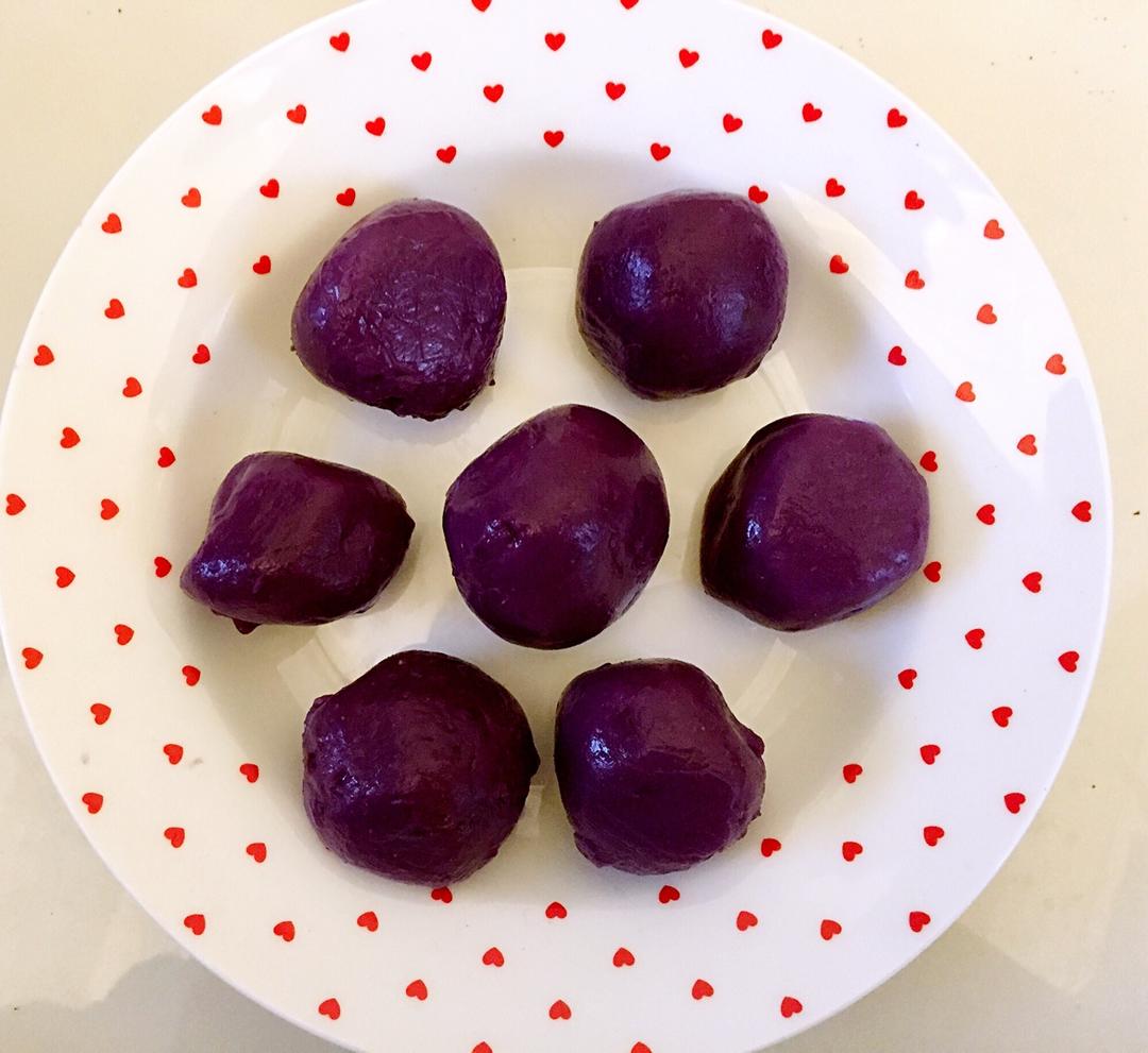 紫薯糯米糍的做法