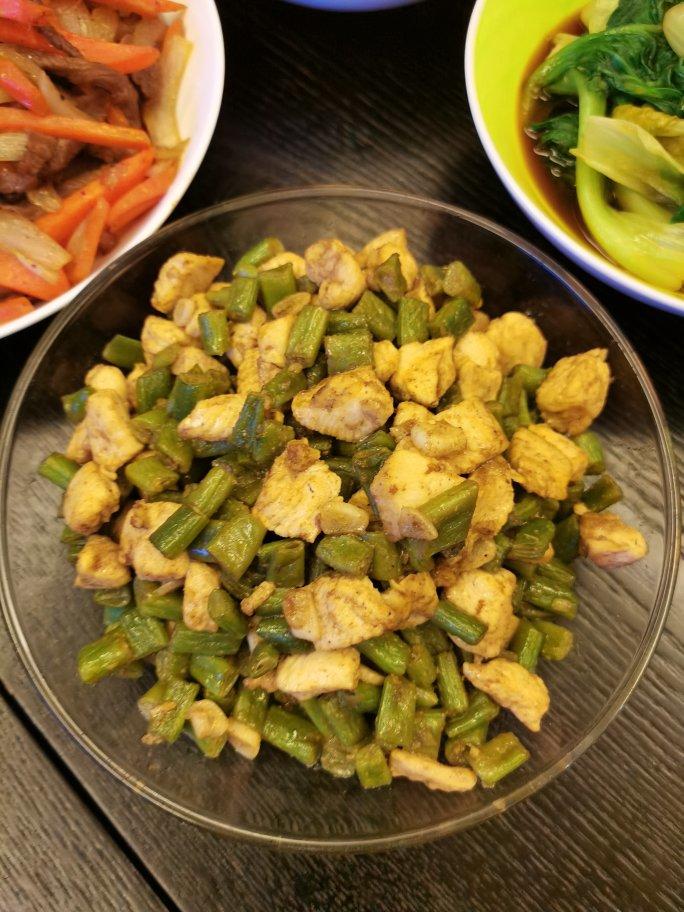 孜然豆角鸡丁「下饭菜」