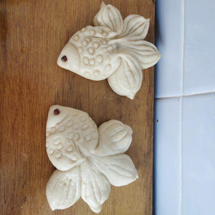 南瓜、紫薯花样馒头