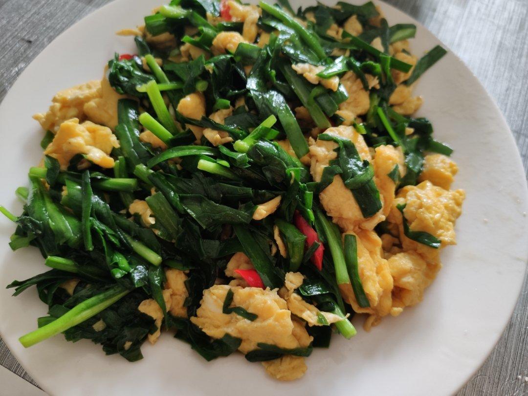 简易版韭菜炒鸡蛋（鸡蛋味道非常鲜嫩）