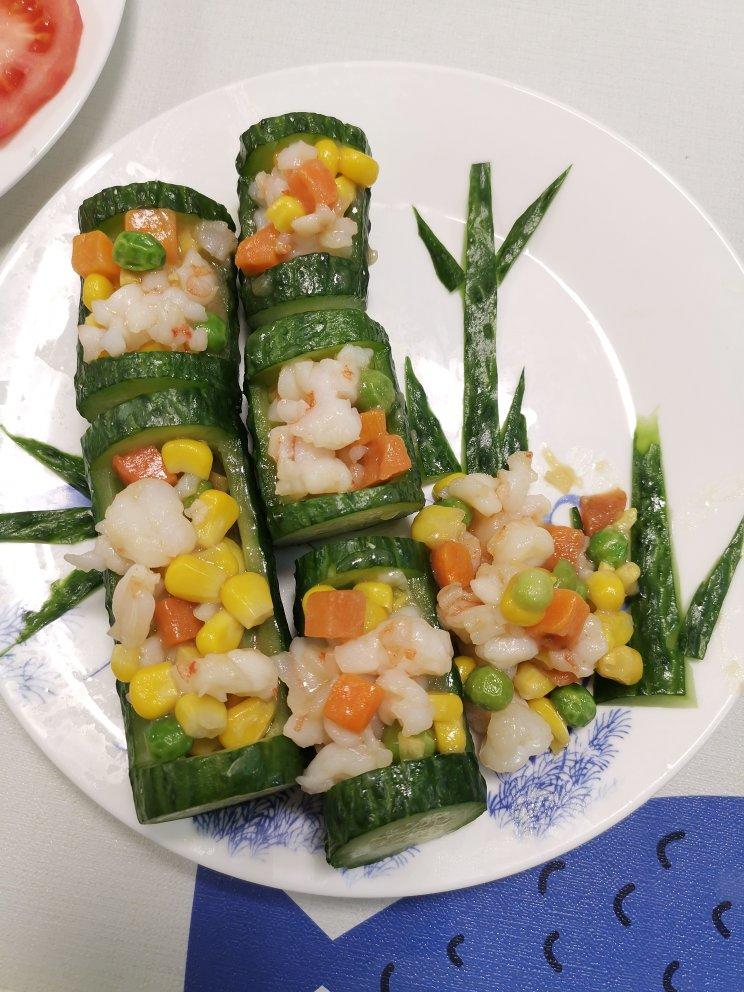 最美年夜饭-🎋翠竹报春节节高🥒（黄瓜玉米火腿鸡丁沙拉）