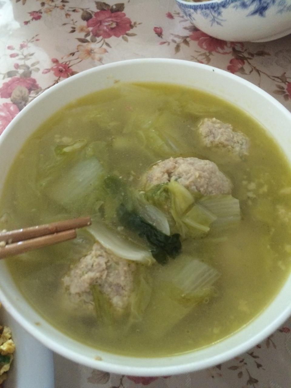 青菜肉圆汤