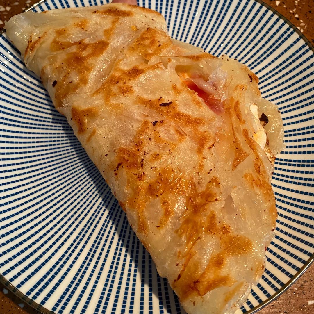 早餐培根芝士手抓饼的做法