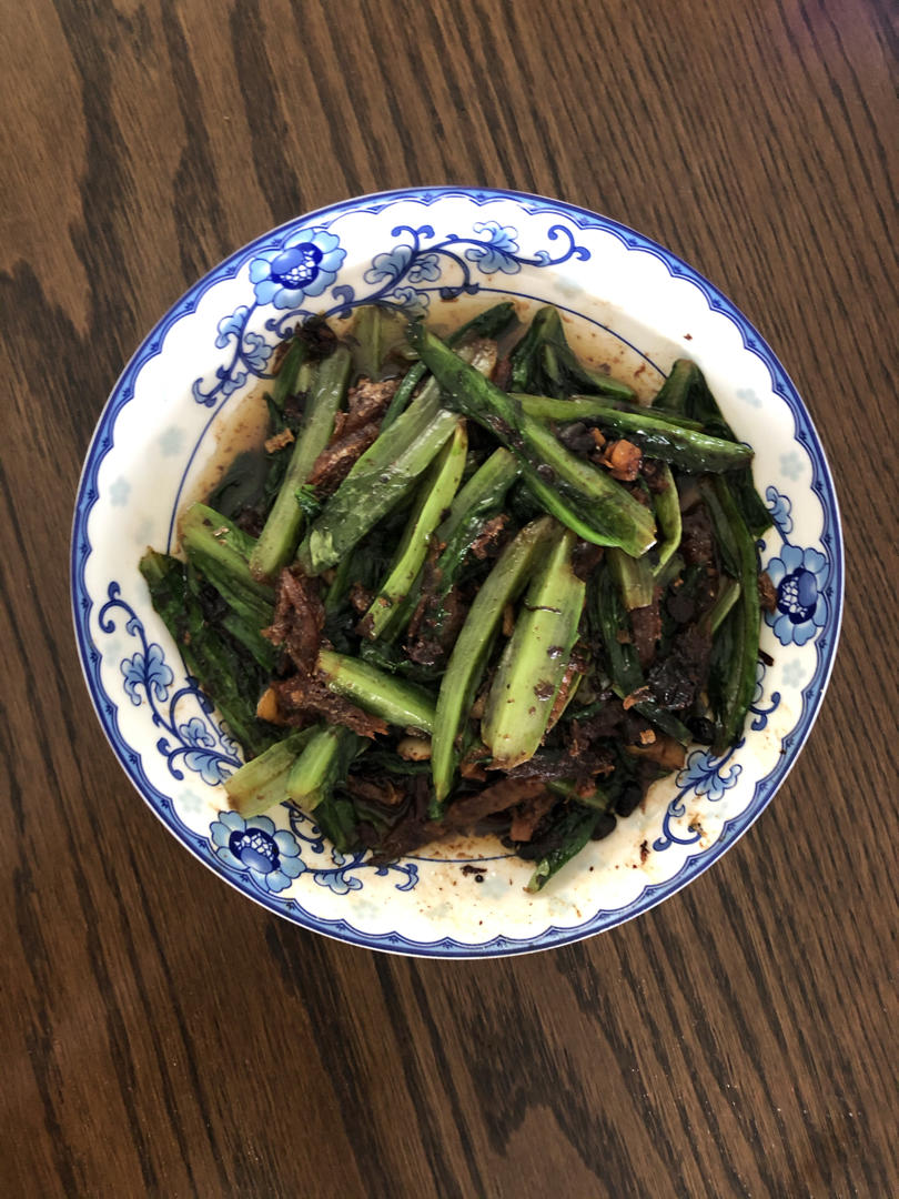 豆豉鲮鱼炒香麦菜