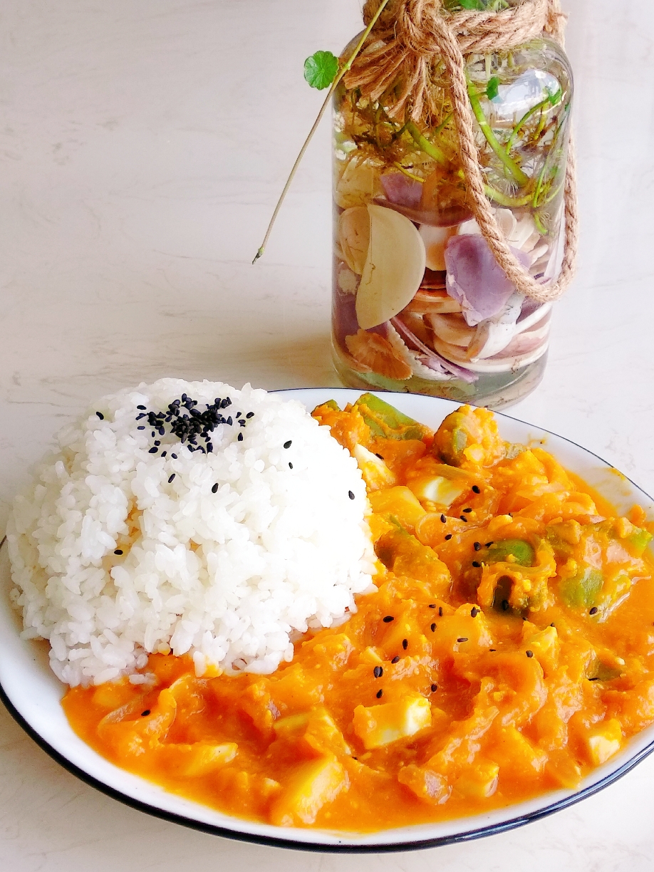 素南瓜咖喱饭——有啥放啥的做法 步骤6