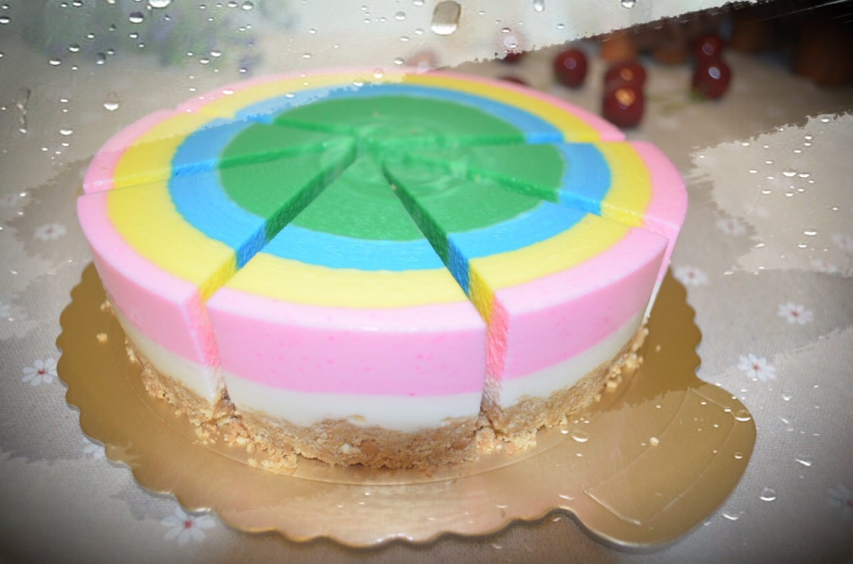 彩虹慕斯蛋糕