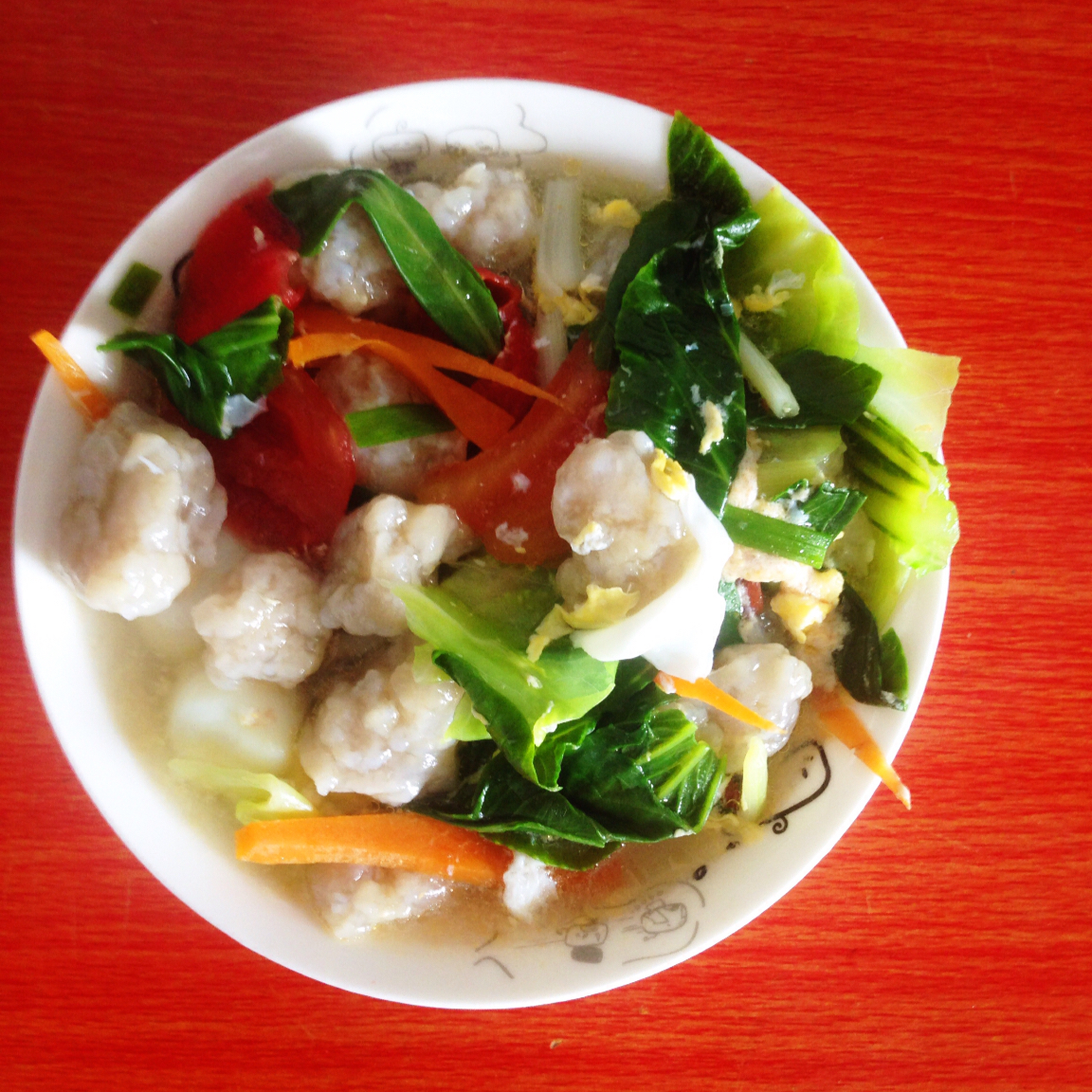 蔬菜鸡蛋面疙瘩