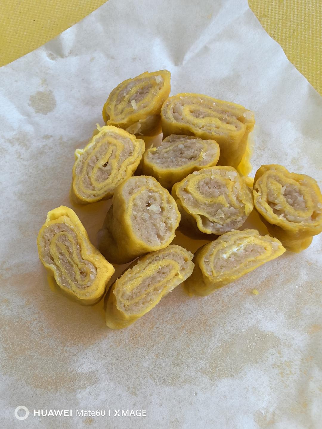 宝宝蛋皮肉卷  儿童肉蛋卷 婴幼儿鸡蛋肉卷《一岁以上宝宝辅食》卷尖 蒸鸡蛋皮卷肉午餐肉