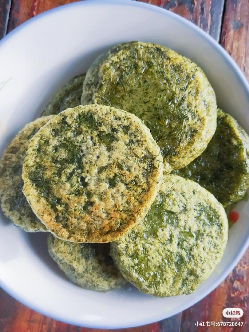 蒿子粑粑春季风味美食