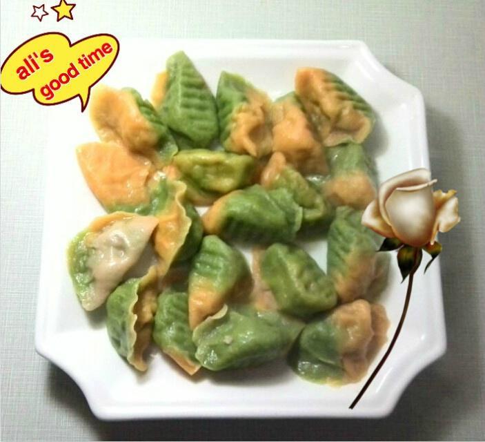 美味彩色水饺的做法