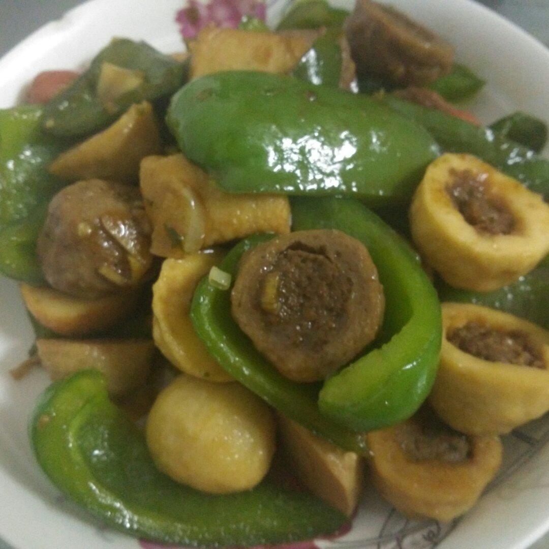 青椒炒肉丸
