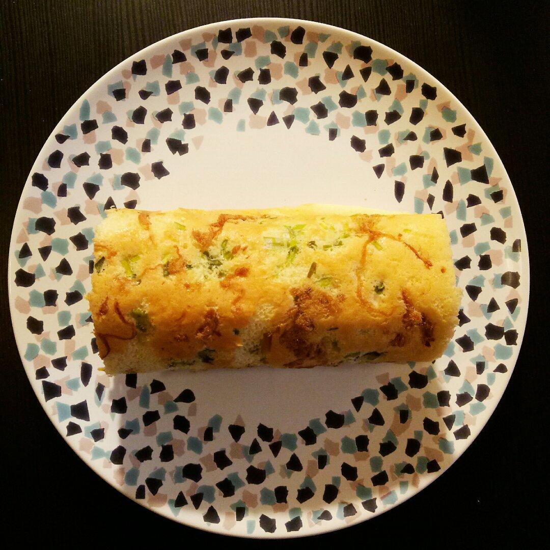 🔥好吃 柔软的香葱肉松蛋糕卷（4蛋）