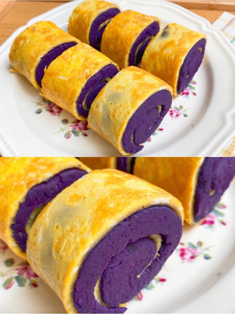 奶香紫薯鸡蛋卷～健康早餐