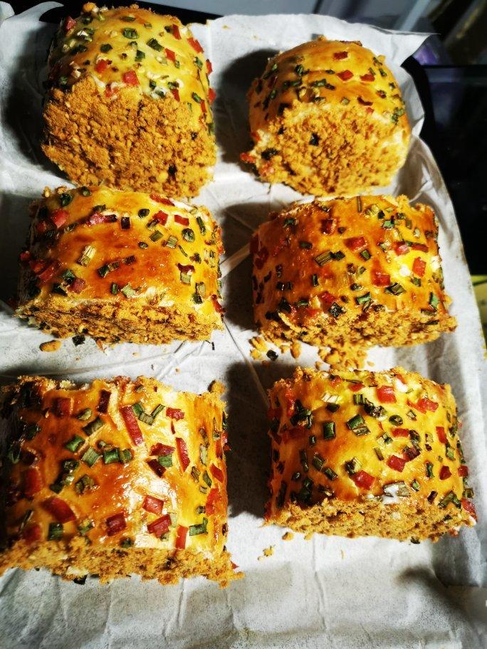 香葱肉松卷 面包肉松卷—水解法