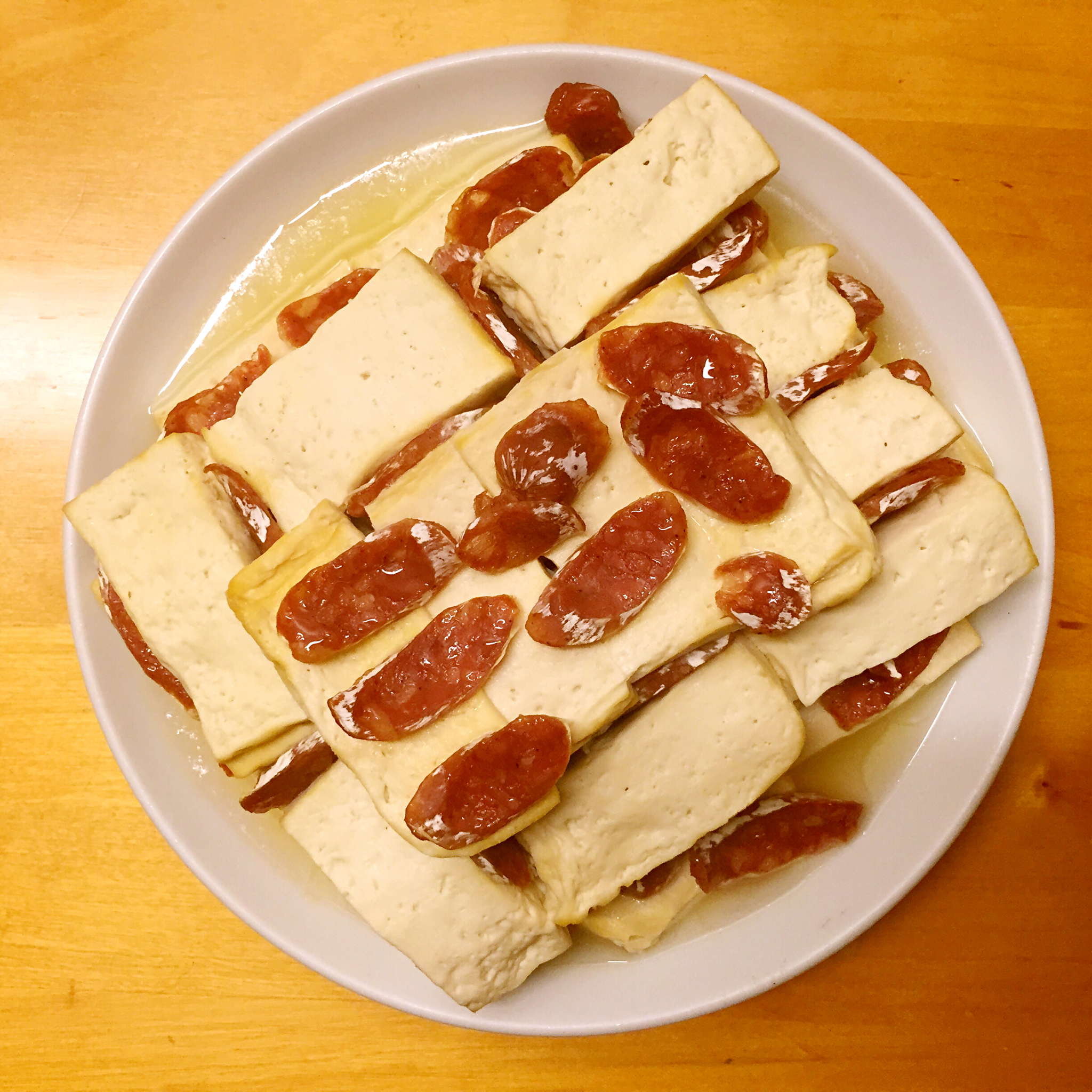 香肠蒸豆腐