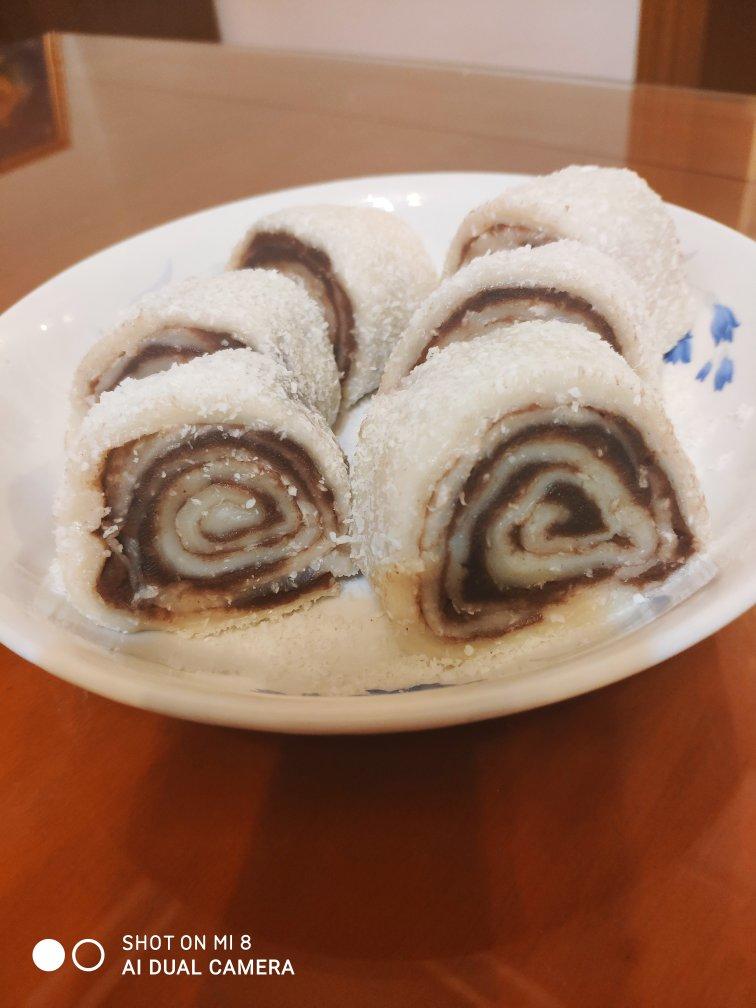 椰蓉糯米豆沙卷