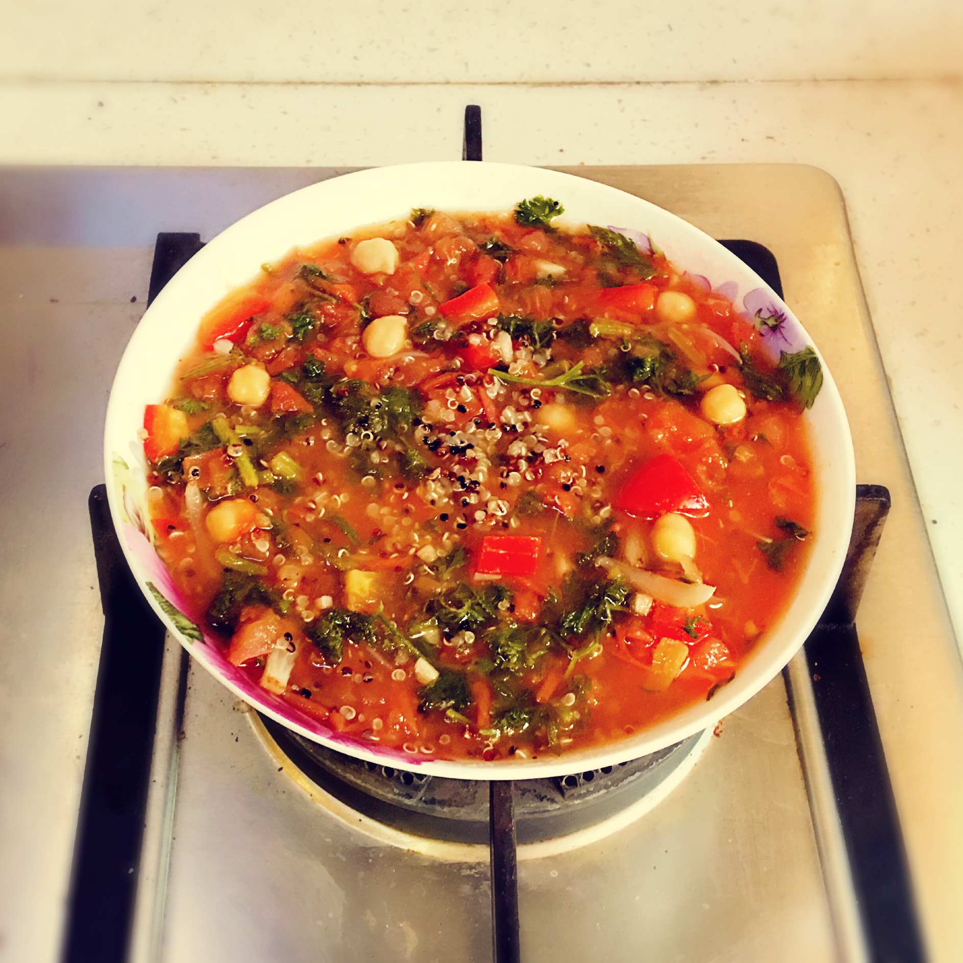 鹰嘴豆红椒汤with藜麦