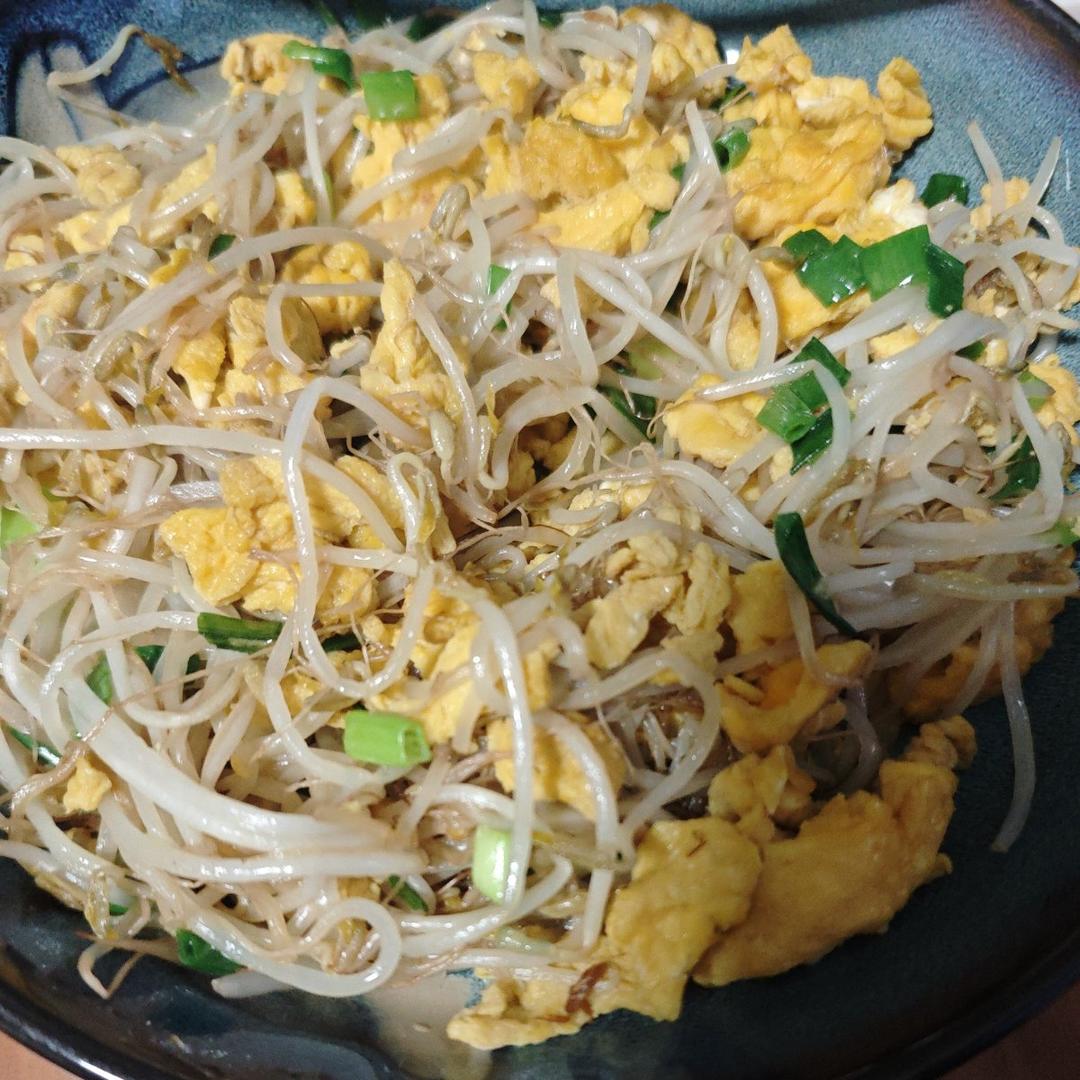 豆芽菜炒鸡蛋