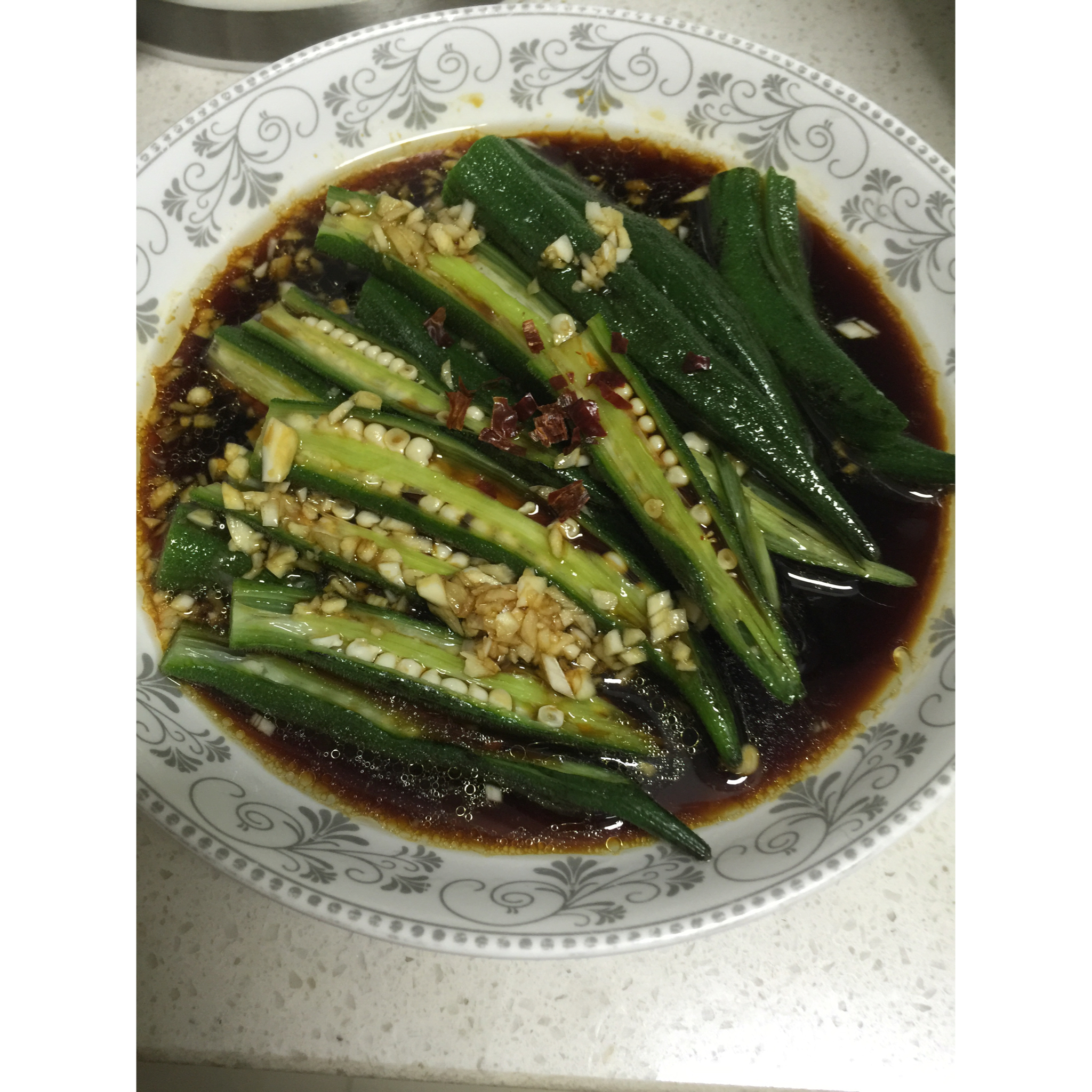 白灼秋葵